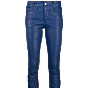 Zadig and Voltaire Navy Blue Leather Pants